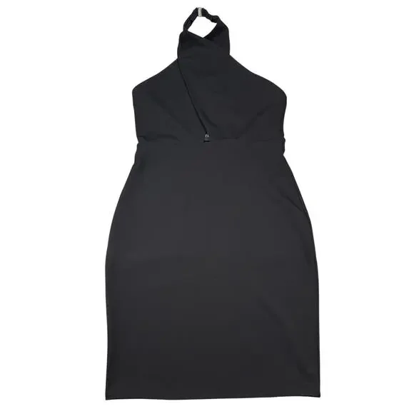 NWT TEN BY BABATON Aritzia Odeon Bodycon Ribbed Halter Dress Size Large  Black